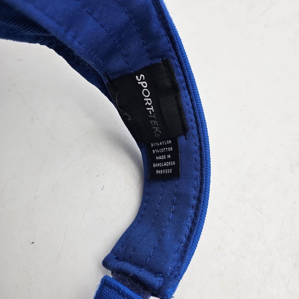 Tidal Wave Hat Visor Strap Back Blue White Embroidered Sport-Tek Mens One Size - Picture 5 of 6